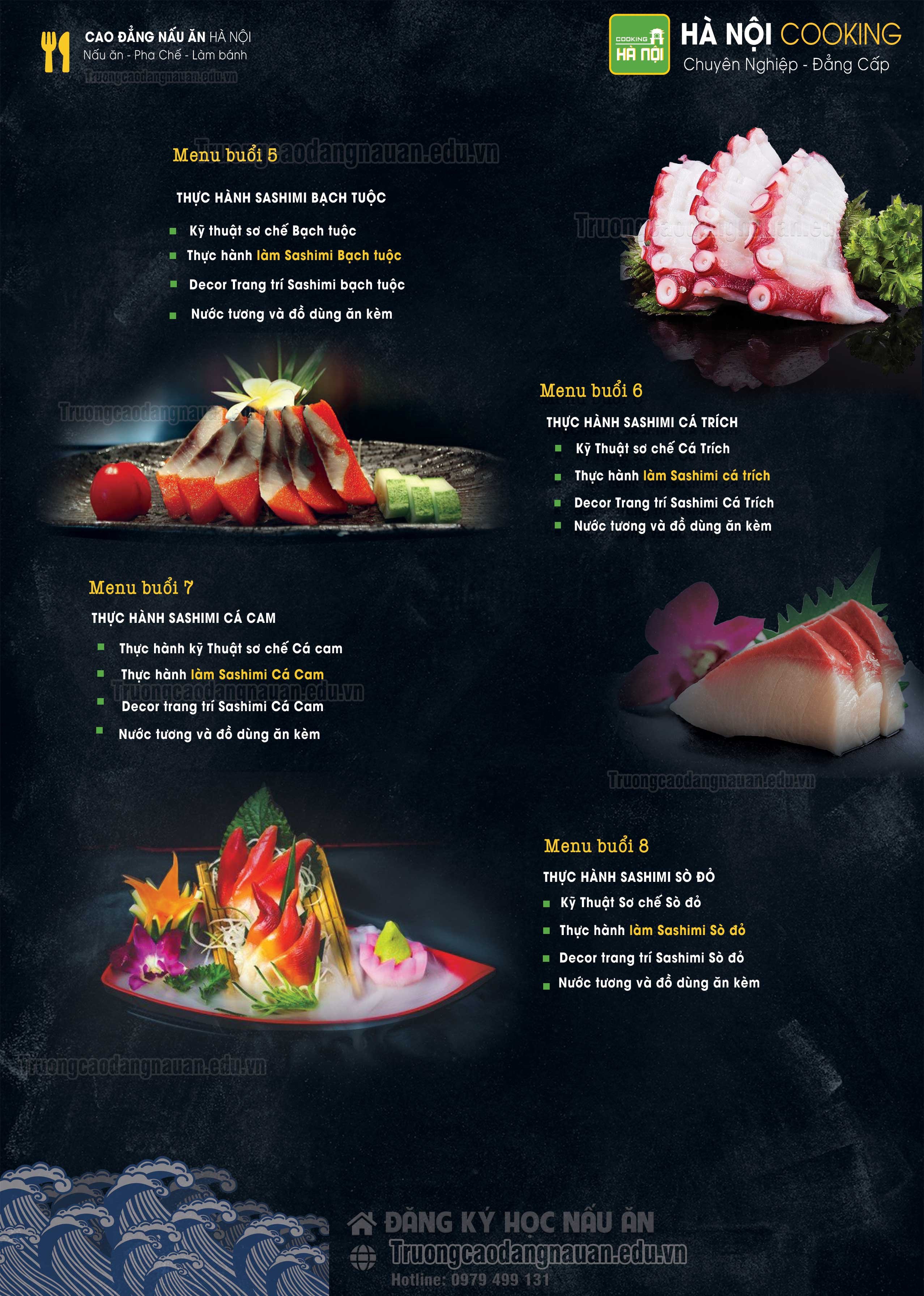 kh&oacute;a học sashimi ở H&agrave; Nội